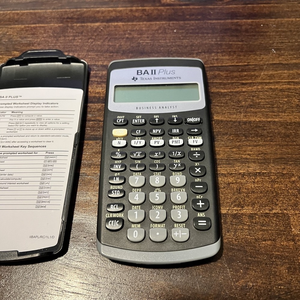 Texas Instruments BA II Plus Business Analyst, With Cover Pre Owned Tested Works - Picture 2 of 7